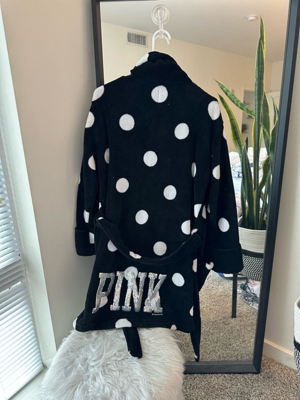 PINK polka dot bath robe